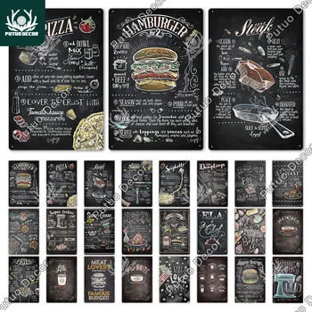 Putuo Decor Bucătărie Semn de Metal Poster de Epocă Delicat Placa de Metal de Staniu Semn de Gătit pentru Restaurant Cafenea Bar Burger Cameră Decor de Perete