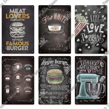Putuo Decor Bucătărie Semn de Metal Poster de Epocă Delicat Placa de Metal de Staniu Semn de Gătit pentru Restaurant Cafenea Bar Burger Cameră Decor de Perete Imagine 2