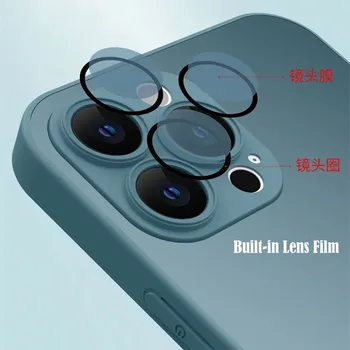 AG Silicon Mat de Sticlă de Caz Pentru iPhone 14 13 12 11 Pro Max ProMax Plus, Sticlă Mată Caz Telefon Cu lentile Integrat de Film