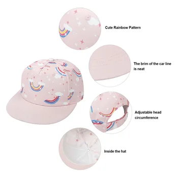2022 Nou Copil De Vara Pălărie De Soare De Desene Animate Imprimate Panama Beach Copii Șapcă De Baseball Băiat Fată Capac Hip-Hop Snapback Hat Pentru 2-8 Ani