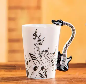 400ml Muzica Cana Creative Vioară, Chitară Cana Ceramica de Cafea Ceai Lapte Suficient Cani cu Maner Cani de Cafea Noutate Cadouri Imagine 2