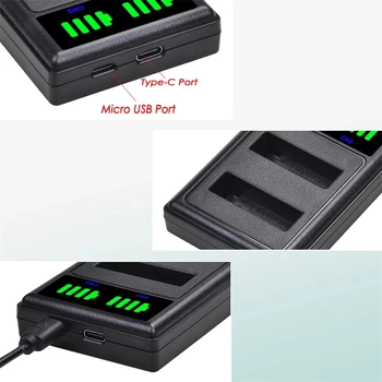 1680mAh Gopro Hero 4 Inlocuire Baterie+LED-uri USB de Tip C Port Dual Charger pentru GoPro HERO4 GoPro AHDBT-401 Acțiune aparat de Fotografiat