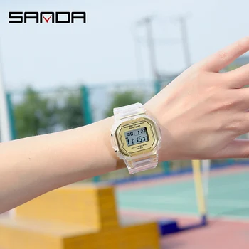 SANDA2021 Moda Ceas Sport Doamnelor Transparent Curea LED-uri Digitale Ceas Doamnelor Ceas Electronic Reloj Mujer Relogio Feminino Imagine 2