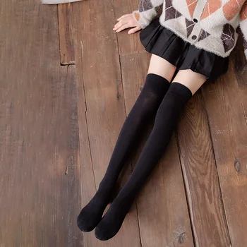 Femei Șosete Lungi Ciorapi De Iarna Peste Genunchi Bumbac Gros Solid Cald Coapsei Moda High Street Tineri Casual Șosete Harajuku