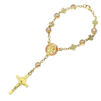 Cruce de aur Rozariului Brățară Catolică Sfânta Mână Margele Accesorii Bijuterii pentru Barbati Femei Rugându-se Bijuterii Ornament Guft Consumabile
