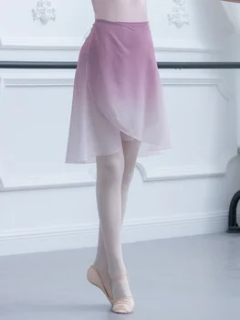 Gradient Fusta de Balet Noi Dantelă Sus Gradient de Balet Rochie cu Fusta Scurta Șifon Dans Fuste Femei Adulți Moale Dans Costume