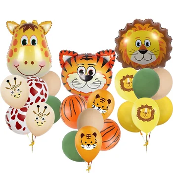 8pcs Animal Sălbatic Balon de Folie cu Model Animal Baloane pentru Copii Sălbatică Junglă Safari Petrecere Decoratiuni de Aprovizionare