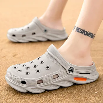 Unisex Grădină Saboti Confortabili Pantofii Slip-on de Vara Sandale de Plaja pentru Femei și Bărbați Imagine 2