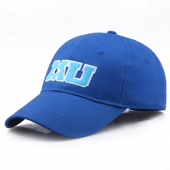 2020 Nou Monsters University Sullivan Sulley Mike MU Litere Broderie de Baseball Capac Pălărie Albastră-O singură Bucată de Baseball Capace de Pălării de Soare