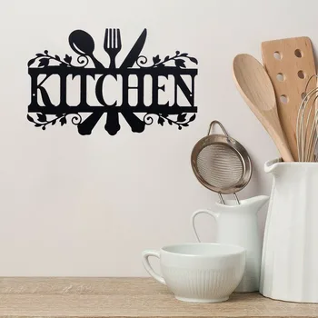 Bucătărie Scrisoare De Metal De Perete De Arta Semne Agățat Cuvânt Placa Negru Decupaj Ușa De La Bucătărie Sufragerie Decor Acasă Decorative