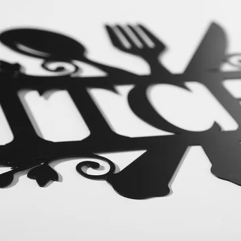 Bucătărie Scrisoare De Metal De Perete De Arta Semne Agățat Cuvânt Placa Negru Decupaj Ușa De La Bucătărie Sufragerie Decor Acasă Decorative Imagine 2