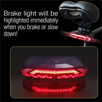 Bicicleta de Alarmă Anti-Furt Bicicleta Stop Alarmă USB Reîncărcabilă LED-uri Impermeabil Coada de Lumină Inducție Automată Bicicleta Lampa kit Alarma