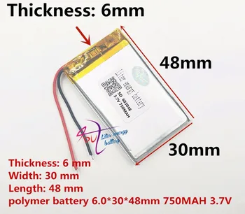 Cel mai bun acumulator de brand en-Gros 063048 3.7 V 750mah Baterie Litiu-polimer cu Bord de Protecție Pentru MP4 MP5 GPS