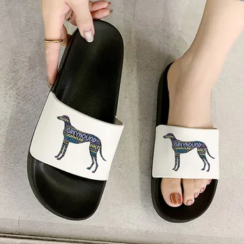 Fun Dog Print Plat Pantofi de sex Feminin 2021 Noi Femeile Papuci de Plaja Casual Flip Flops interior papuci de casa pentru femei zapatillas mujer