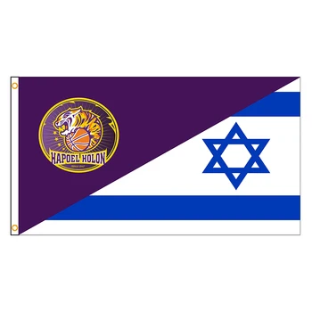 90x150cm Jumătate Hapoel Holon Jumătate Israel Flag Poliester Imprimate Jocul cu Mingea Banner Acasă sau în aer liber Pentru Decor Imagine 2