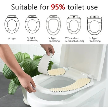 Universal Grosime Capac Scaun de Toaletă Igienică Moale Perna Scaunului O formă mai Cald WC Closestool Mat Accesorii de Baie de Acoperire de Toaletă