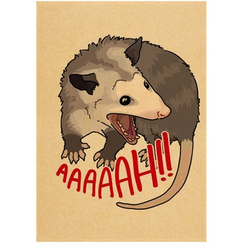 Opossum Afișe De Hârtie Kraft Printuri Imagine Clară Pictura Arta Bar Decor Acasă Animale De Perete Decor Pictura Modernă