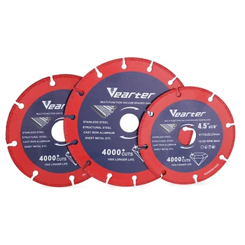Vearter 115/125/150mm Vid Brazate Diamond Disc de Tăiere Polizor unghiular Roții Pentru Metal Armăturilor din Fontă de Aluminiu Oțel Inoxidabil