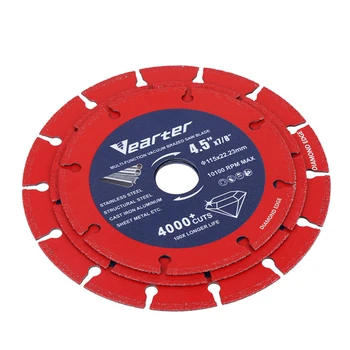 Vearter 115/125/150mm Vid Brazate Diamond Disc de Tăiere Polizor unghiular Roții Pentru Metal Armăturilor din Fontă de Aluminiu Oțel Inoxidabil Imagine 2