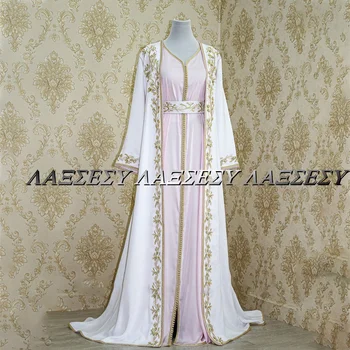 Laxsesu Caftan Marocan Rochii De Seara Broderie Eleganta Cu Maneci Lungi Musulman Abaya Dubai 2022 Femei Rochie Lungă Imagine 2