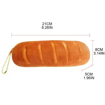 Desene Animate Pâine Franceză Caz Creion De Mare Capacitate Stilou Geanta Student Papetarie Scoala Trave Machiaj Instrument De Stocare