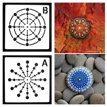 Cheerbows Mandala Dotting Șablon Pentru Ambarcațiuni Mandala Șabloane Gol Instrumente de Pictură Pietre Tesatura de Piatră Arta de Perete DIY Accesorii