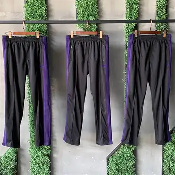 ACE negre Piesa Pantaloni Fluture Brodat Violet Bandă Panglică Clasice Ace pantaloni de Trening High Street Japonia Stil Joggeri Imagine 2