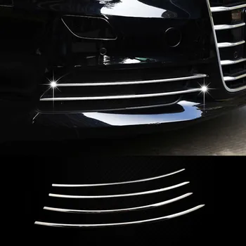 Masina Lămpile De Ceață Față Acoperi Grila Lamele Ornamente Autocolante Pentru Audi A6 C7 2012-Exterior Proiectoare Ceata Decor Benzi Accesorii