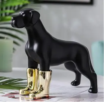 Pudel ceramice câine stil Nordic moale meserii decor de birou mobilier de origine Animală meserii acasă Imagine 2