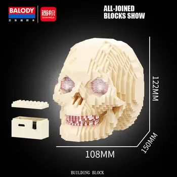 Balody 1922pcs+ Craniu Blocuri Cap de Schelet Micro Model 3D de Halloween Diamant Cărămizi Jucarii Pentru Copii Cadouri