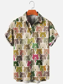 Liber de Imprimare Tricouri 2022 Fierbinte de Vânzare de Moda pentru Bărbați Îmbrăcăminte de Epocă Dragoste Hawaii Maneci Scurte Respirabil