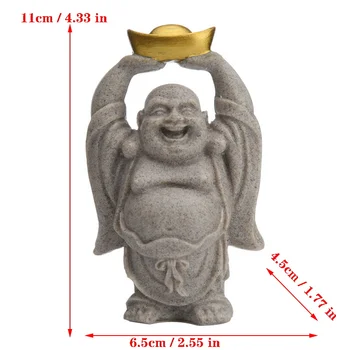 Gresie rășină statuie de buddha vesel Chineză Dumnezeu a Bogăției Buddha vesel Acasă decor figurine Creative cadouri Imagine 2