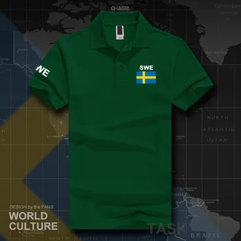 Suedia suedeză Sverige Suedez tricouri polo barbati maneca scurta alb mărci tipărite pentru țară 2017 bumbac națiune echipa pavilion nou SE Imagine 2