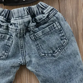 Pudcoco 2019 Noi 1-5T Moda pentru Copii Copilul Copil Fete Pantaloni din Denim Stretch Elastic Pantaloni Blugi Rupt Gaura Haine Fata Copil