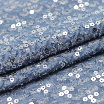 Blugi Tesatura Cu Paiete După Spălate Denim Gros Materiale Pentru Cusut Jachete Sacou Pantaloni DIY Cusut Meserii Manual Tissus