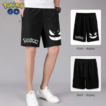 Noi Pokemon Gengar Negru Uscare Rapidă pantaloni Scurți pentru Băieți Adolescenți Cincea Pantaloni Mijlocul Pantaloni plus Dimensiune 2-12 XL Pantaloni de Antrenament în aer liber Imagine 2
