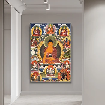 Sakyamuni Buddha Convingeri Religioase Thangka Imprimare Panza de Pictura Arta Poster Poze de Perete pentru Camera de zi Hol Decor Acasă