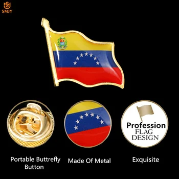 10BUC Venezuela Epoxidice Rășină de Pin Personalizat Patriot Geanta de Voiaj/Tie Portabil Fluture Clip Ace de Brosa Insigna de Bijuterii