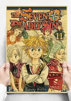 Anime Cele Șapte Păcate De Moarte Afișe De Hârtie Kraft Imagine De Desene Animate Autocolant Perete Poster Și Dormitor Nostalgie Imagine Postere De Arta Imagine 2