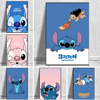 Desene animate Disney Stitch si Imprimeuri Interstelar Copilul Tablouri Canvas Postere de Arta de Perete Imagini pentru Living Decorul Camerei Cuadros Imagine 2