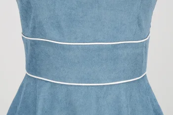 SISHION Pătrat Guler Retro Vintage Rochie de Curea Spaghete în Albastru VD2843 O Linie Femei Rochii de Vara Sommerkleider Damen