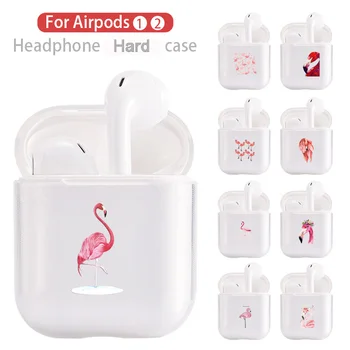 VIAȚA RÂS Clar de Desene animate Drăguț Flamingo Pentru Apple Airpods 1/2 Capac Caz Transparent Moale de Lux Cască Caz Pentru Airpods Cazuri Imagine 2