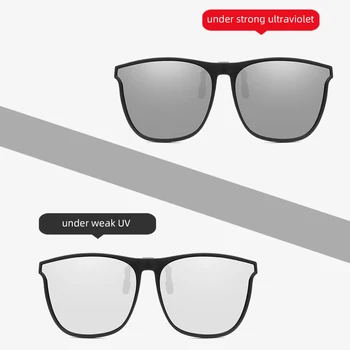Fi foarte bună Clip pe ochelari de Soare Barbati Fotocromatică Polarizate Pilot Flip-Up ochelari de Soare Metal Clipuri Viziune de Noapte în condiții de Siguranță de Conducere UV400 Imagine 2