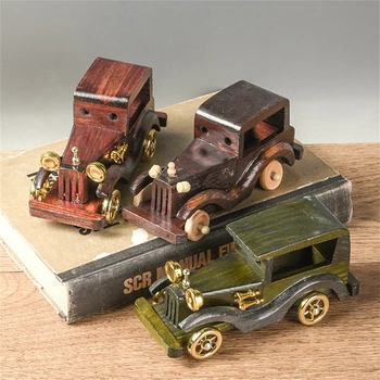 Din Lemn Retro Model De Tren, Camioane Auto Ornamente Clasice Masina De Jucarie Figurina Decor Lemn Lucrate Manual De Acasă Decor De Birou Mici Cadouri
