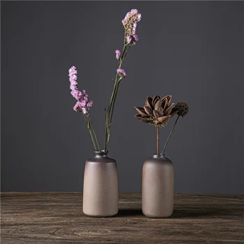 Creativ retro Japoneză ceramică grosieră Zen flori ware simplu vaza ceramica hidroponice acasă de masă ornament flori uscate introduce