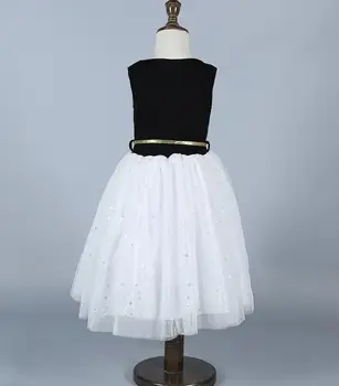 Moda Europa de Vara Fete Dress Steaua fără Mâneci Net fire Printesa Rochie Fete Haine Centura Vestidos Imbracaminte Copii Imagine 2