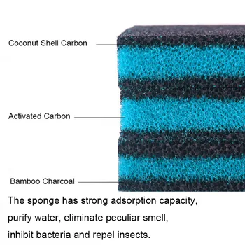 30cmx25cmx2cm Acvariu Carbon Activat Filtrare Spuma Bio.Burete Rezervor De Pește Biochimice Burete Filtru Pad Skimmer Bureți Noi Imagine 2