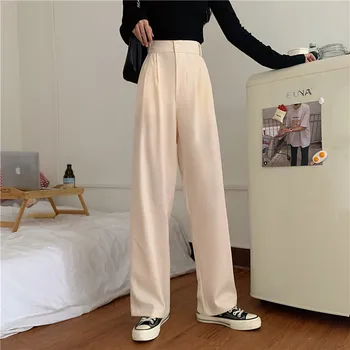 5 Marimi S-2xl Solid Simplu Pierde Toate se Potrivesc de Moda Direct Casual Stil de Moda de Bază Full Lungime Pantaloni Pantaloni Femei