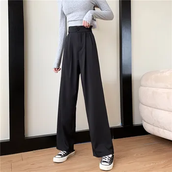 5 Marimi S-2xl Solid Simplu Pierde Toate se Potrivesc de Moda Direct Casual Stil de Moda de Bază Full Lungime Pantaloni Pantaloni Femei Imagine 2