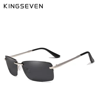 KINGSEVEN Dreptunghi ochelari de Soare Barbati de Călătorie Polarizate fără rame, ochelari de Soare de sex Masculin de Pescuit Ochelari de Oculos Gafas N7905